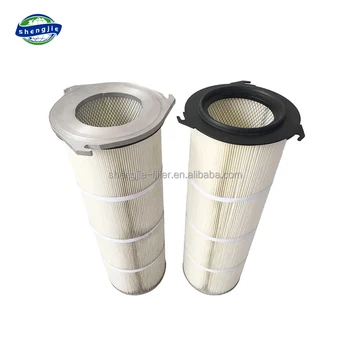 3 Lugs Flange Dust Collector Air Filter Cartridge Dust Removal Polyester Pleated Filter