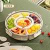 6-compartment rotating fruit plate, milky white