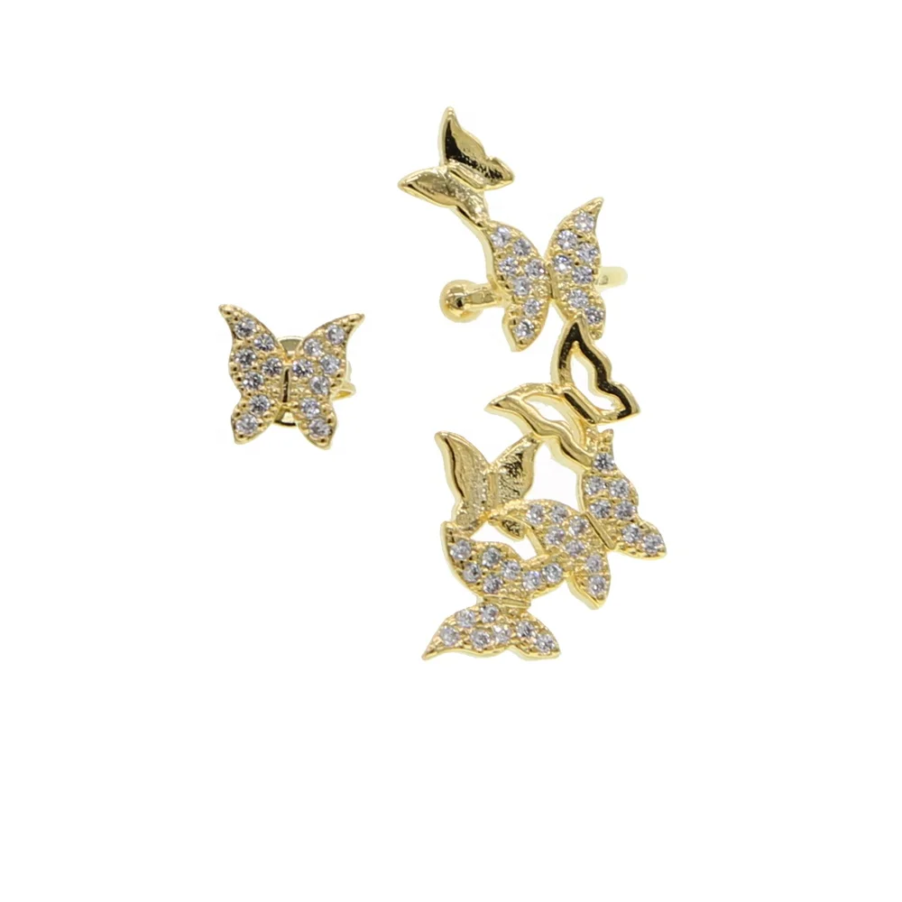 BONSNY Orecchini Pendenti A Farfalla Con Fiori Smaltati – Lega Leggera 26x20 Mm, Primavera Estate, Regalo Donna - 2