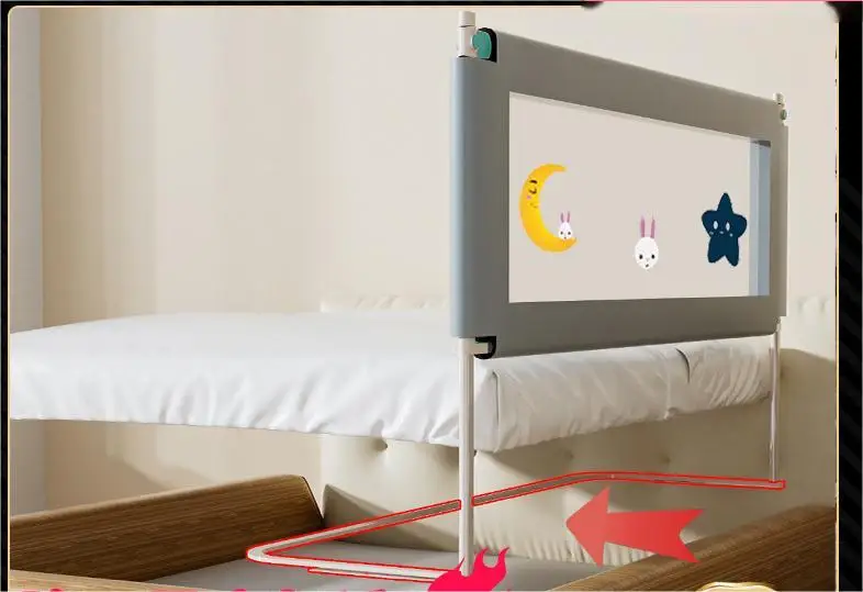 Folding Adjustable Bed Rail Anti-falling Safe Sleep Protector Vertical ...