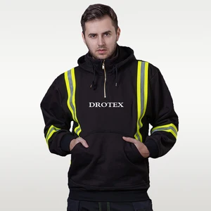 Wholesale Shipbuilding Flame Retardant Anti Static Work Clothes Workwear Safety Reflective Hoodie for Men