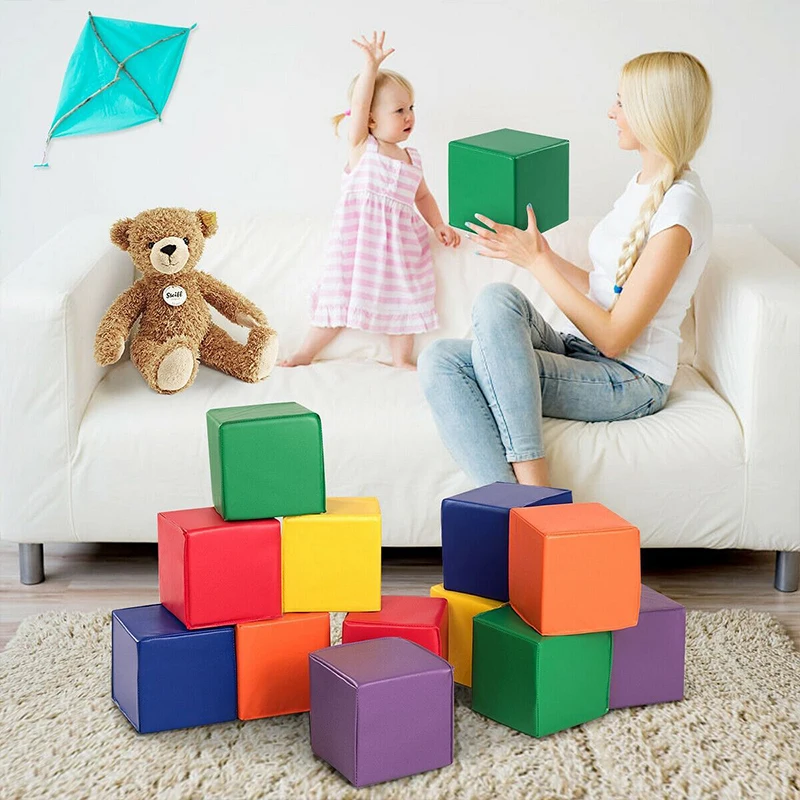 Environmentally Friendly and Pollution-free High-density Educational Building Soft Blocks Foam Baby Soft Toys 12 PU Unisex 1 Set