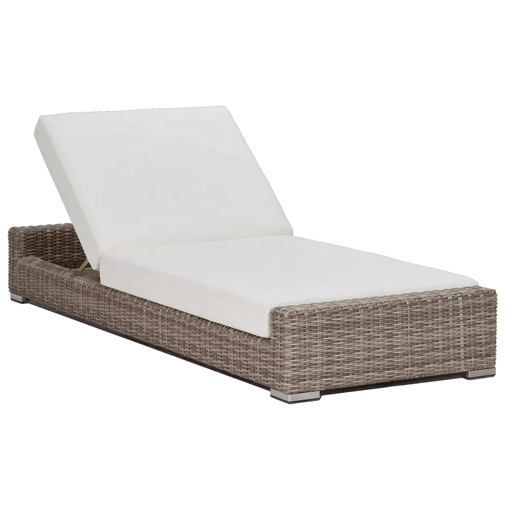 Contemporary Aluminum Garden Outdoor Furniture PE Rattan Wicker Sun Lounge Chair for Patio