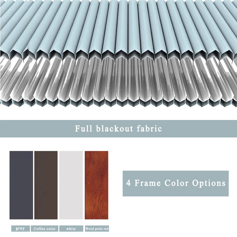Full Blackout Manual Pattern Cellular Shades Cordless Honeycomb Blinds with Easy Technique Built-In Installation for Skylight