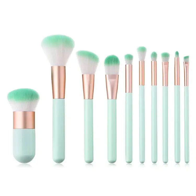 2021 New Product Green Colored Makeup Brush Flexible Cosmetic Brush