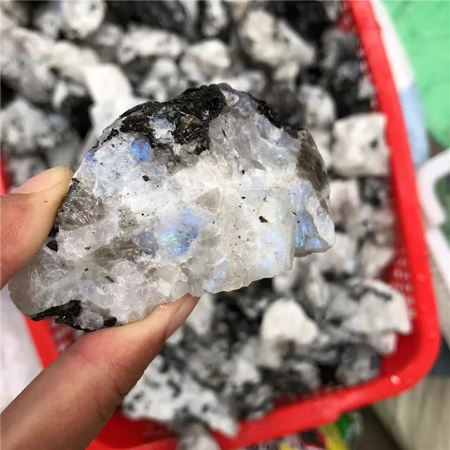 Bulk Wholesale Natural Carved Rough Gemstones rainbow Moonstone Raw  Crystals Stones for Home Decor