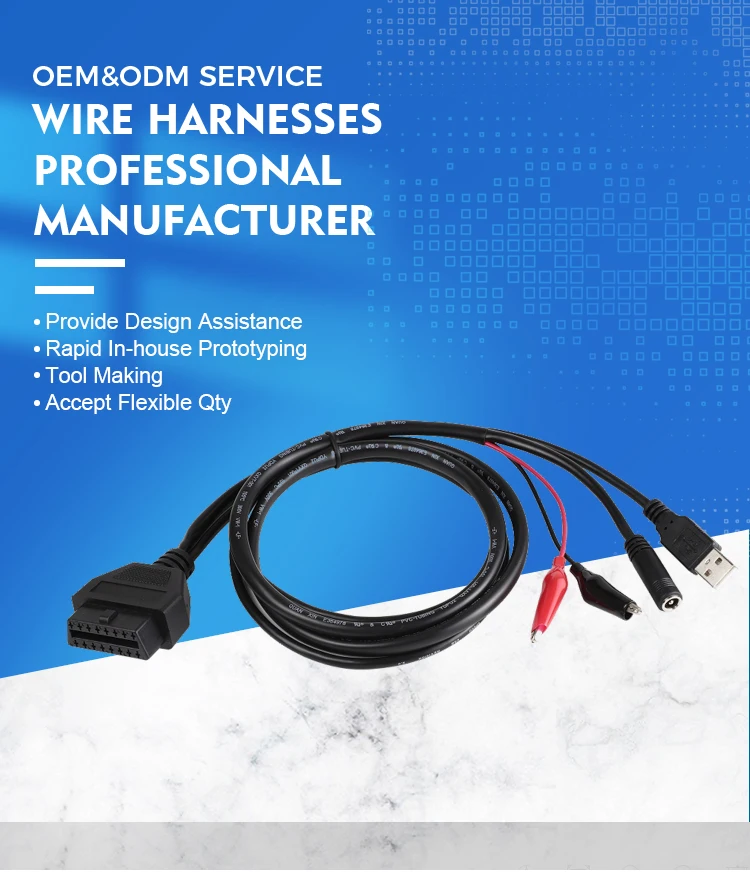 product 16pin  female to usb with dc55 and power clip usb to obd power clip cable for vga interface diagnostic diy programming-2