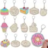 36 porte-clés desserts (12 modèles, 3 pièces chacun)