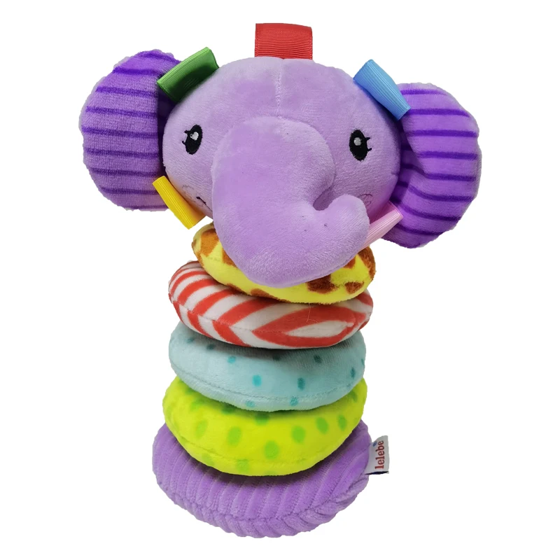 Голубая Зебра слон складной круг плюшевая ткань детская головоломка игрушка обруч красочная милая и милая змеиная игрушка-столб