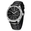 White leather strap with black face