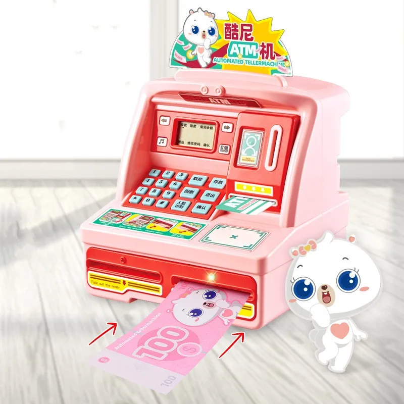 Детская копилка-банкомат, копилка с функцией распознавания лица, копилка для музыки со сберегательным кодом