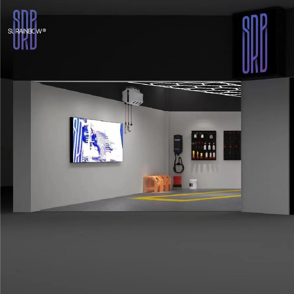 Индивидуальный дизайн светодиодный шестиугольный студийный магазин одежды весь выходной план для магазина по уходу за автомобилем