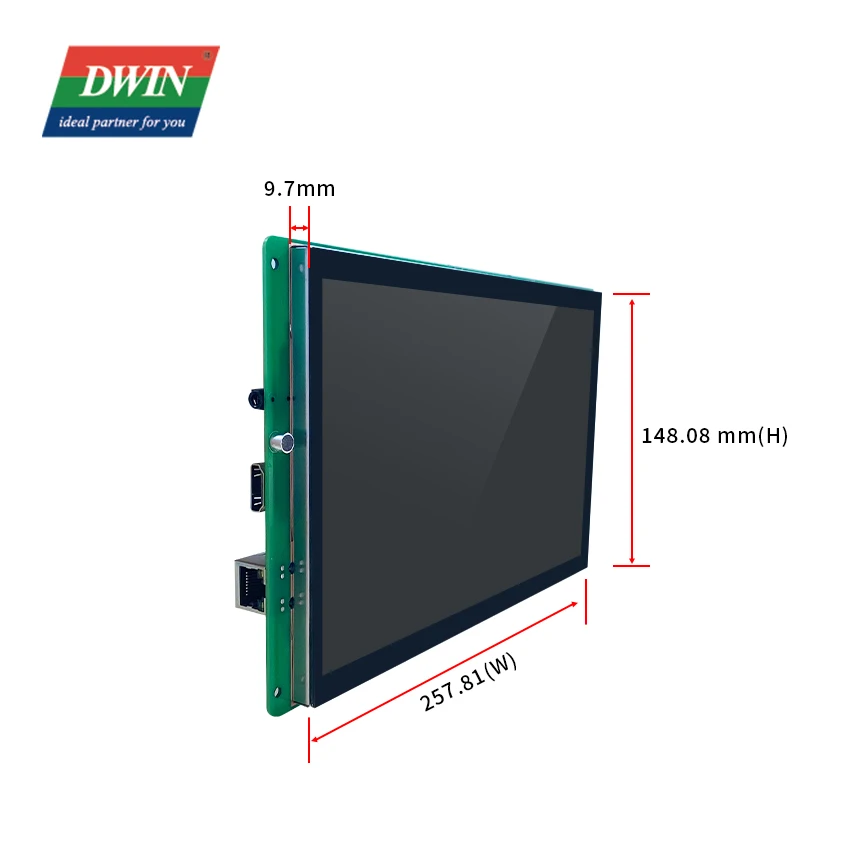 DWIN Commercial Capacitive Touch Display 10.1 Inch 1024*600 Pixel IPS TFT Linux LCD Module with Wide Viewing Angle RS232 RS485