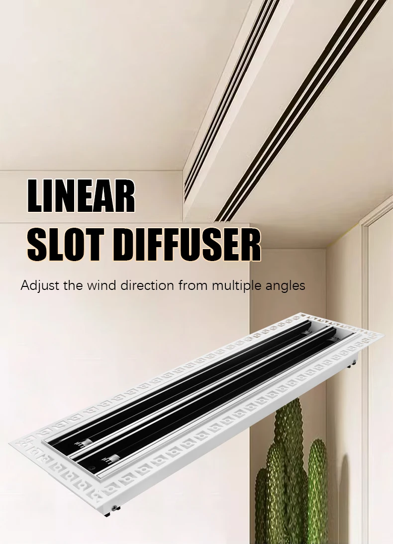 Invisible Aluminum Linear Air Diffuser Ceiling Custom Adjustable Blade ...