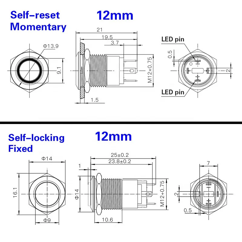 Sealed Industrial Momentary Limit Microswitch With Wire