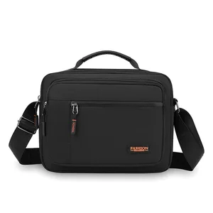 Customized Men's Business Casual Handbag Large Capacity Multi Compartment BriefcaseFashionable Single Shoulder Slanted Bag