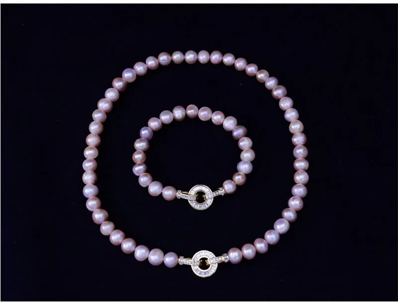 Freshwater Cultured Pearl Jewelry Set – Necklace, Bracelet, Earrings – Multicolor Baroque Pearls