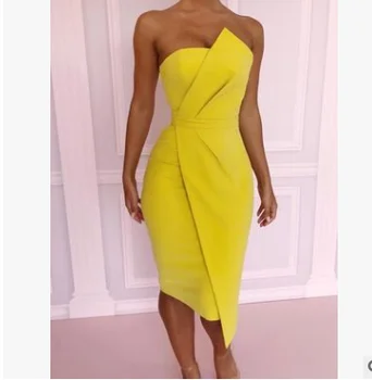 Ebay Wish New Design Women High Waist Dress Off Shoulder Party Prom Tube Dress