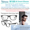 Anti-lumière bleue transparente W100-AI-smart-glasses
