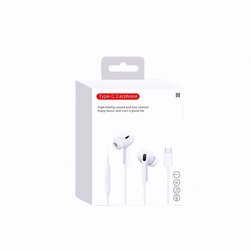 HiFi Wired Earbuds with Microphone for IPhone Type-C In-Ear Earphones Noise Isolating Headphones for Clear Calls Music DAC