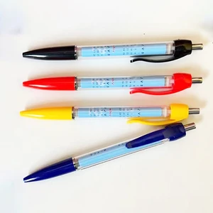 High Quality Promotion Pull Out Banner Pen with Custom Logo Advertising Plastic Click Plastic Ballpoint Pen with Rolling Flag