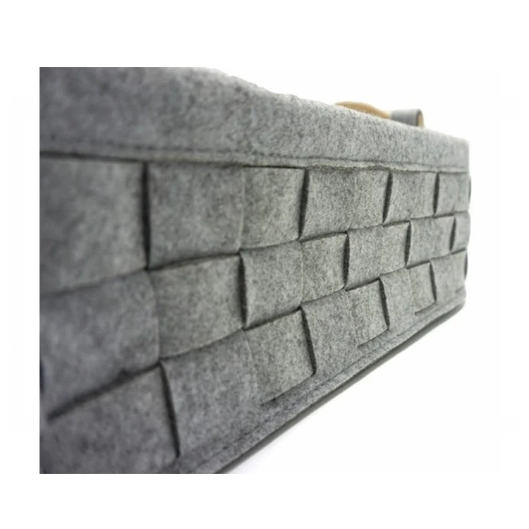 2019, модная корзина для хранения из войлока с деревянной ручкой