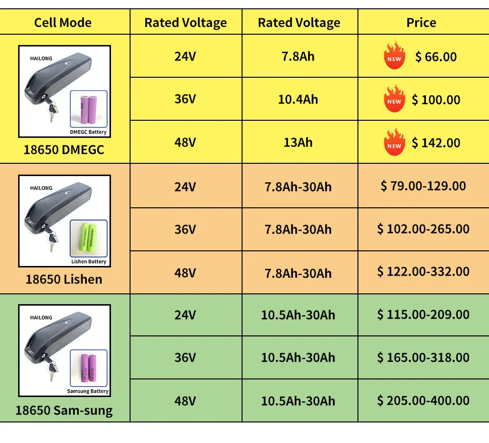 Best 10ah 13ah 15ah 20ah 25ah 1000w 36v 48v 24v Lithium Hailong Ion 