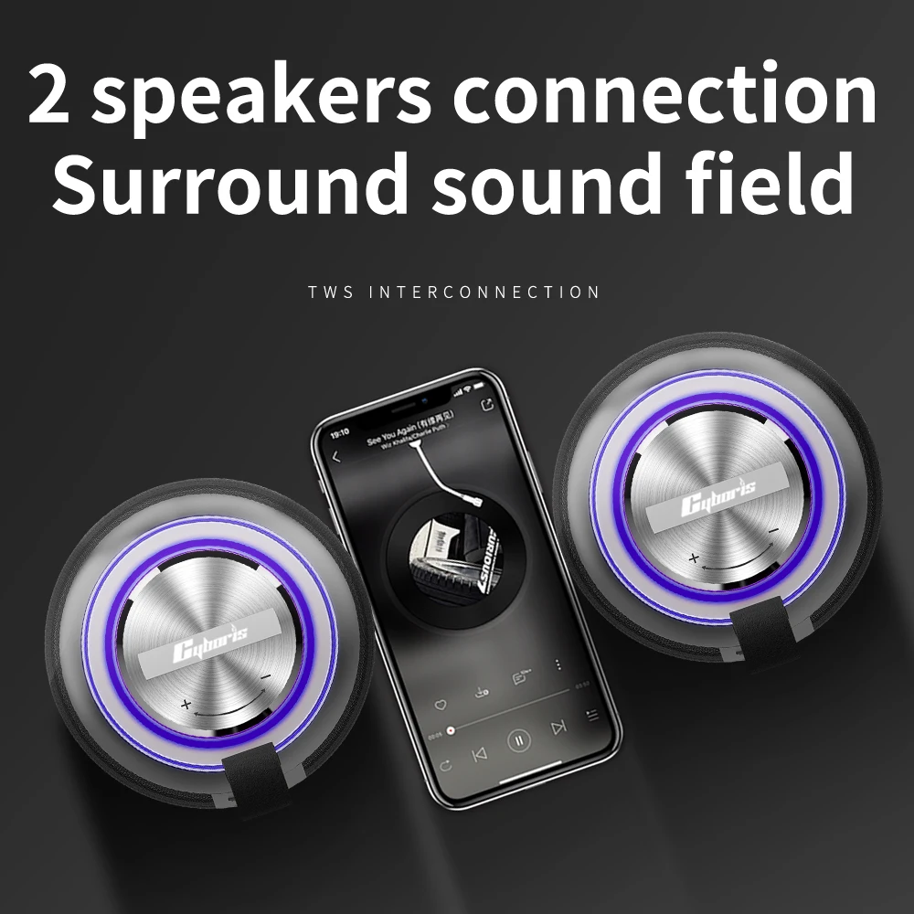 Portable Wireless Speaker Subwoofer Waterproof Home Theatre Accessory with FM Radio AUX Memory Card Support - Image 5