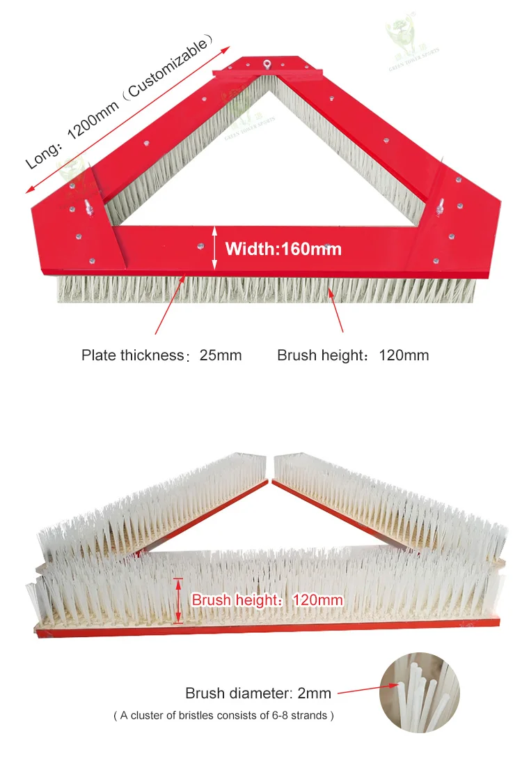 Football Field Brush Tools Triangle Brush for Artificial Grass Triangle Brushing Tool
