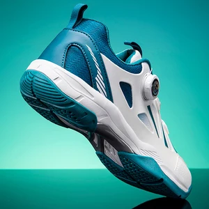 High Quality Unisex Rotary Lace-up Ultra-Lightweight Wear-resistant Non-slip Badminton Shoes Mesh Breathable Indoor Tennis Shoes