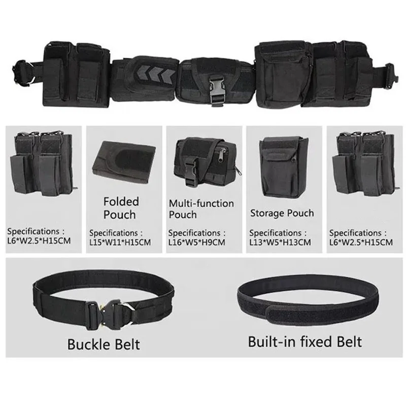 Premium Training Multifunctional Tactical Waist Belt Wear-resistant Duty Tactical Waist Equipment Outdoor Hunting Girdle Pouch