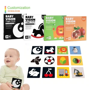 0 6 Months Contrast Cards Baby Black White Contrast Book Flashcards Toddlers for Visual Stimulation and Brain Development