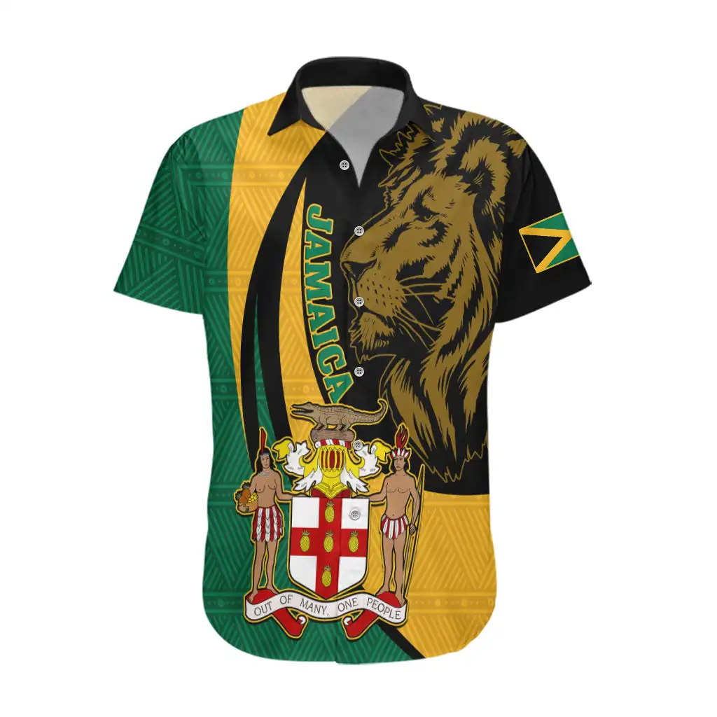 Alibaba.com: Jamaica Hawaiian Shirt with Lion &amp; African Print ...