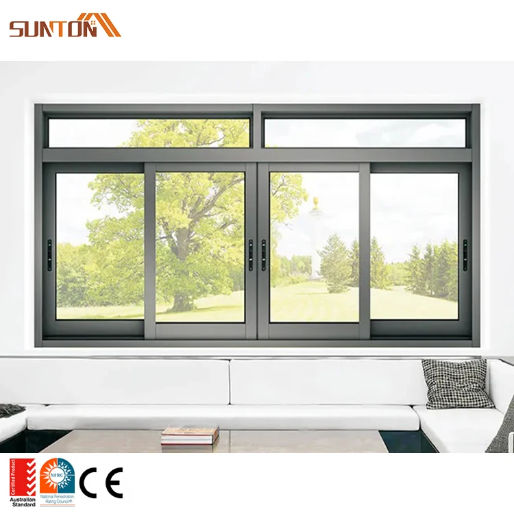 Factory Price Customized Aluminum Profile Double Glazed Glass Sliding Window in Zambia Ghana Tanzania Gambia Nigeria Philippines