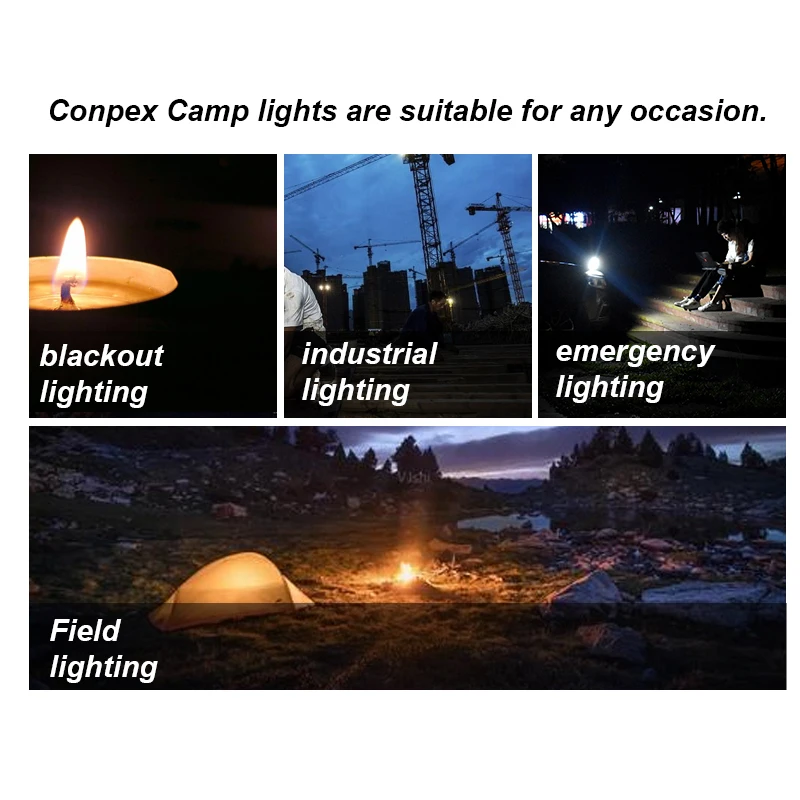 360light LED camping light rechargeable portable garden outdoor light LED  camping car lighting for drive travel Night fishing