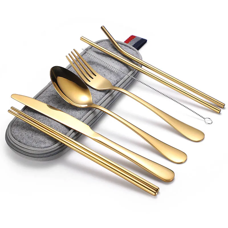 Ensemble De Couverts De Voyage 304 En Acier Inoxydable Fourchette