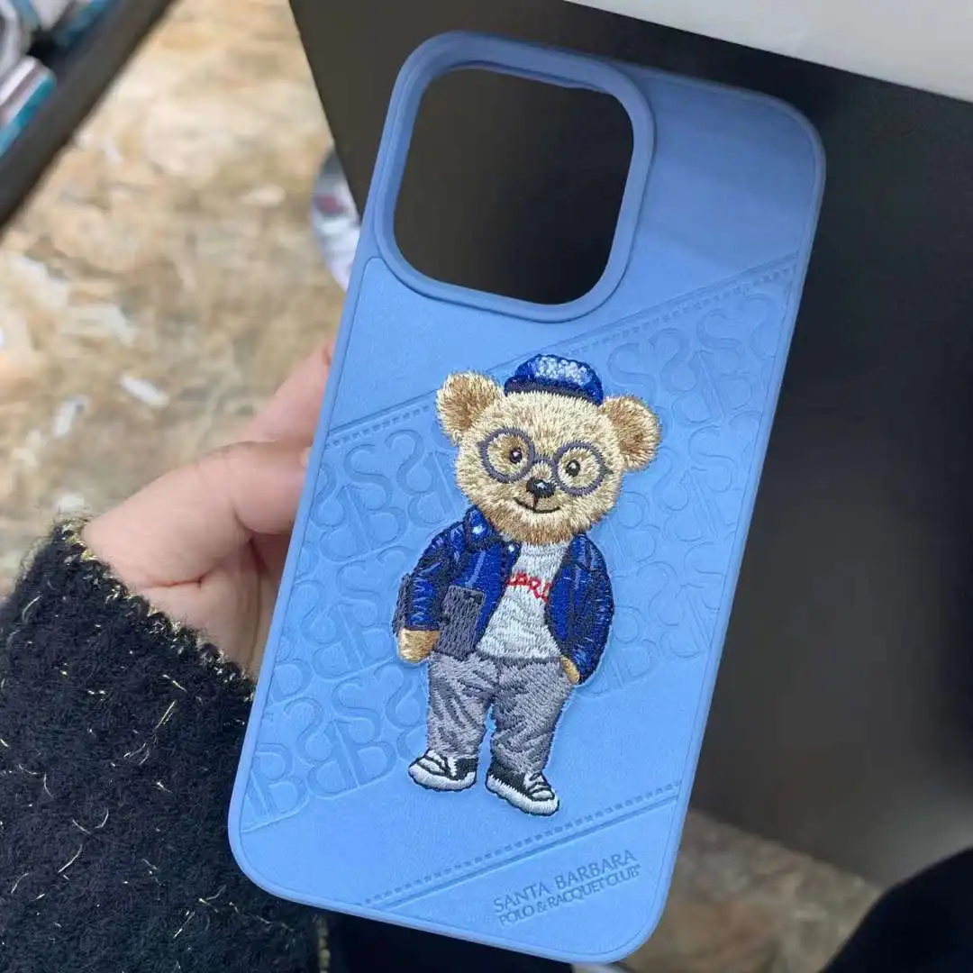 Кожаный чехол с вышивкой POLO Bear для iPhone 13 Pro Max| Alibaba.com