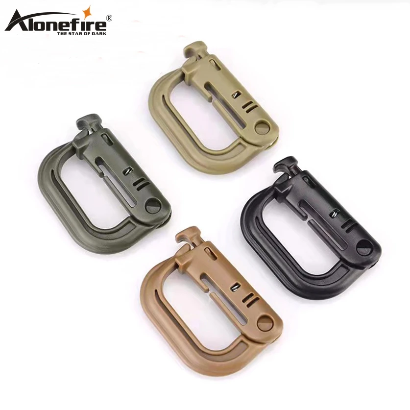 SPRING LOADED HOOKS PAIR OF TACTICAL UTILITY ABS PLASTIC COYOTE TAN  CARABINERS 