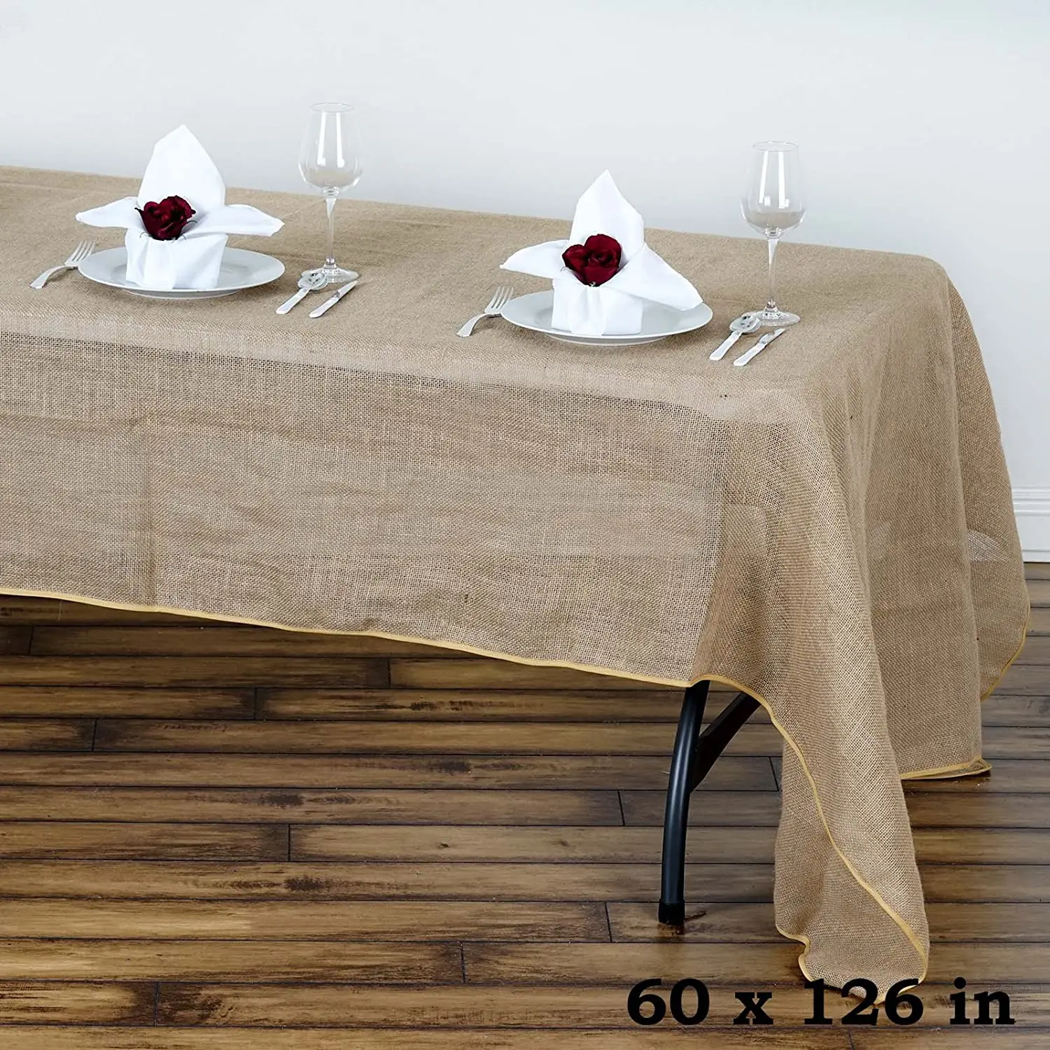 High Quality Jute Burlap Tu Tu Ruffled Table Skirt for Wedding Party