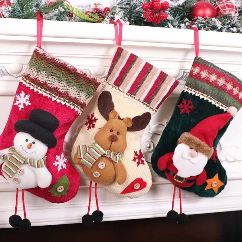 Christmas Decorations Supplies Santa Snowflake Blank Tree Candy Bag ...