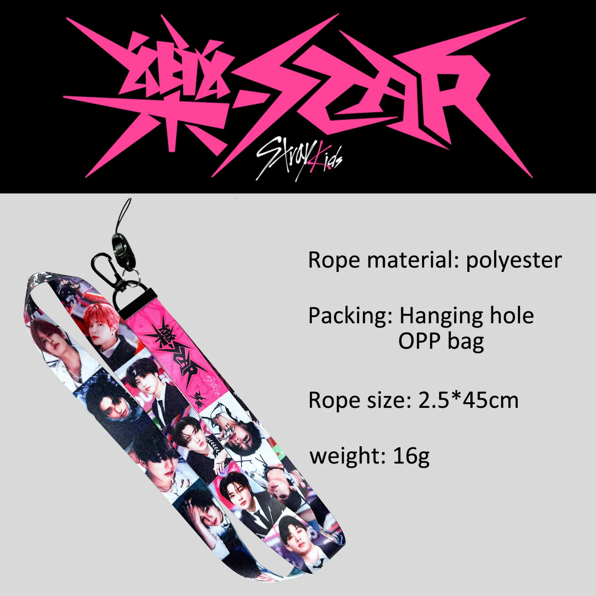 Wholesale KPOP Idol Group Stray Kids ROCK-STAR Lanyard