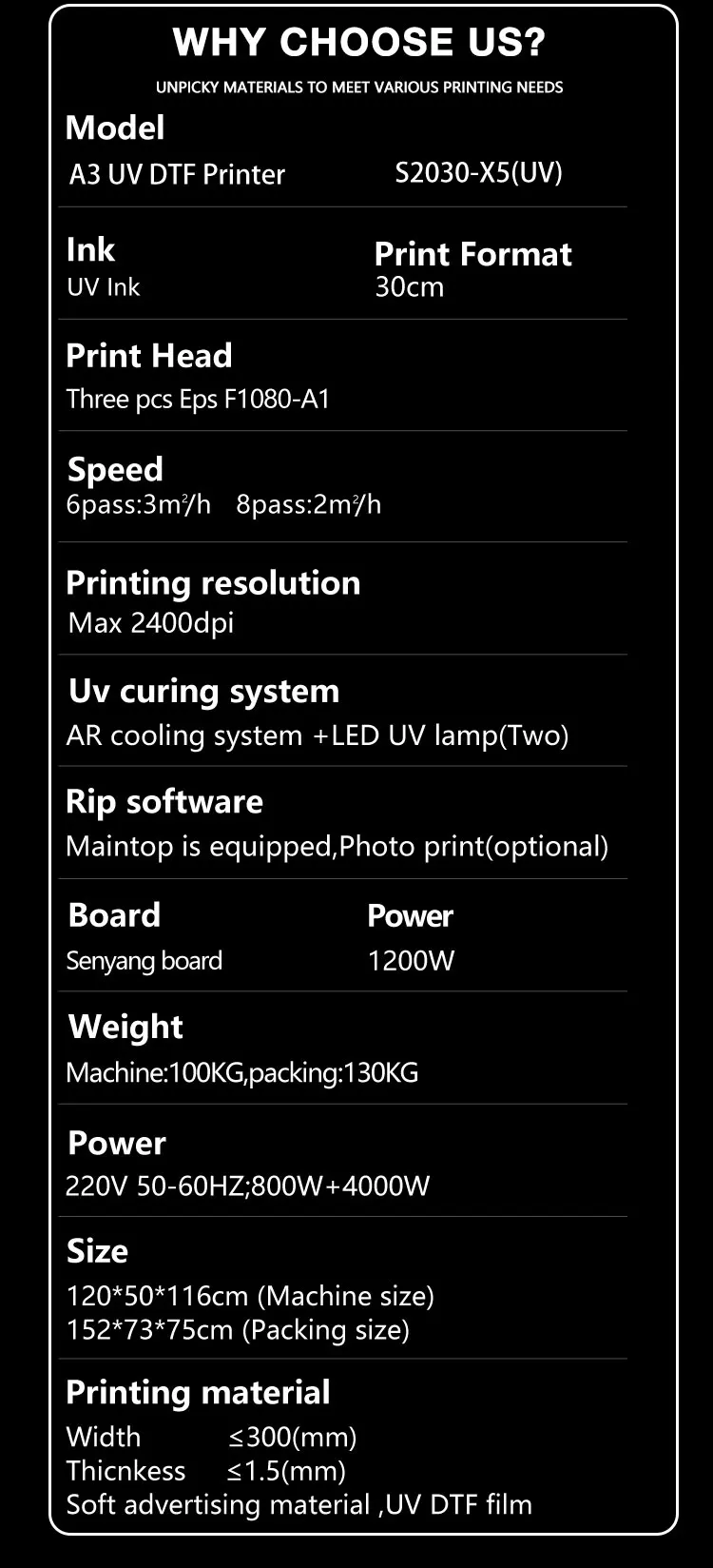 Audley A3 30cm Large Format UV DTF Inkjet Printer I3200 Automatic Customizable Logo New Popular Hot Sale with I3200 Head
