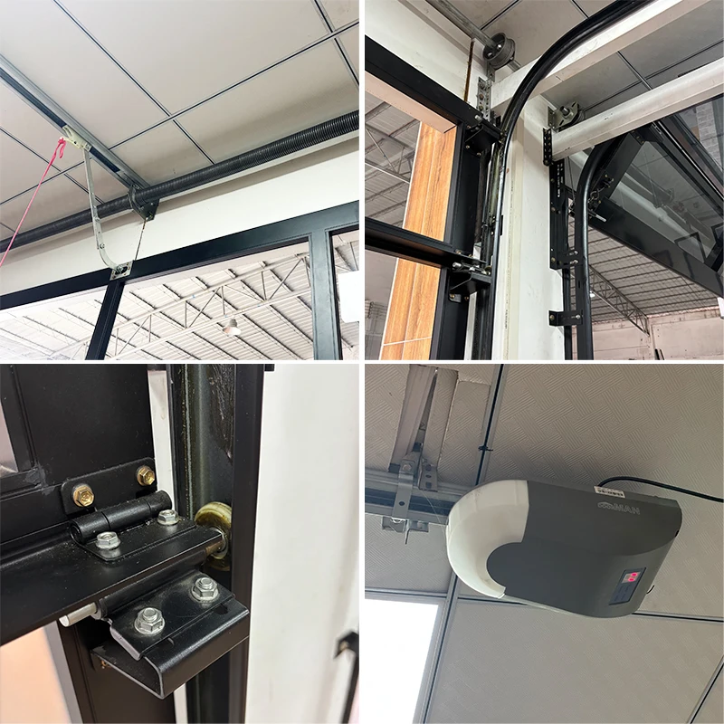 DERCHI Modern Customized Intelligent Operation Garage Gate Steel Sectional Roll up Aluminum Glass Garage Doors
