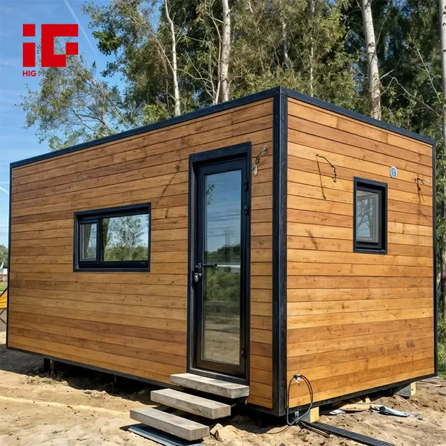 Cabin Contemporary Mountain Wooden House Plan with Wrap Around Rear Porch Light Gauge Steel Frame Villa Structure Building