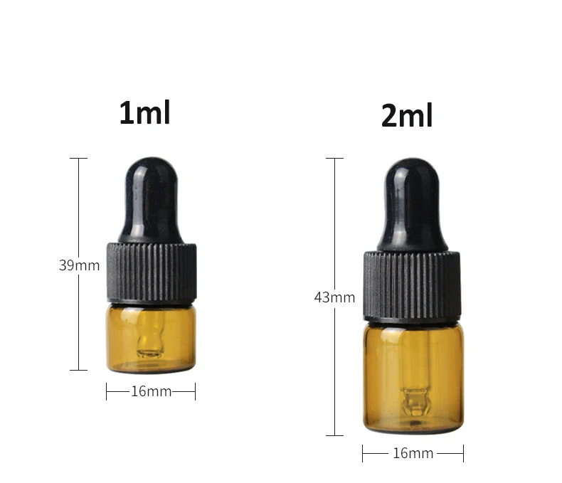 Flacon d'huile essentielle de petite taille, 1 ml, 2 ml, 3 ml, 5 ml, flacon  en verre ambré avec compte-gouttes| Alibaba.com