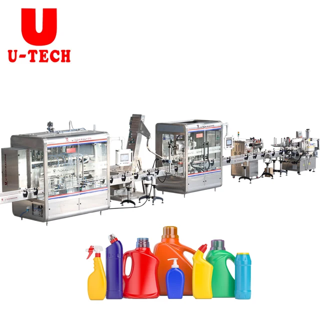 Automatic 500ml 1L 5L Alcohol Chemical  Ethanol 1Gallon Bleach Detergent Soap Liquid filling Capping Machine