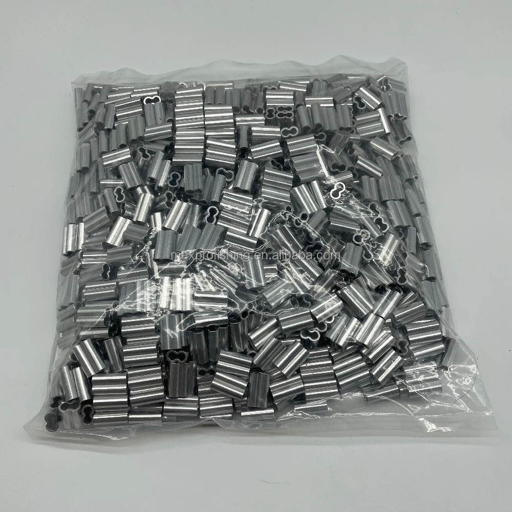 100 Pcs Aluminum Sleeves Clips, Aluminium Double Ferrules Crimping Loop - View #10