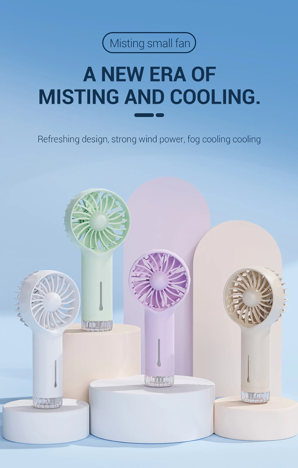 product oem mini handhold cooling fan cute mist water spray rechargeable electric battery humidifier fan car household mini ventilador-1