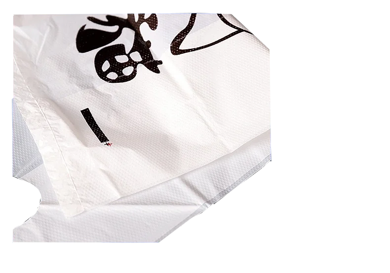 High Quality White Thank You Smile Face Transparent Plastic Vest Handle