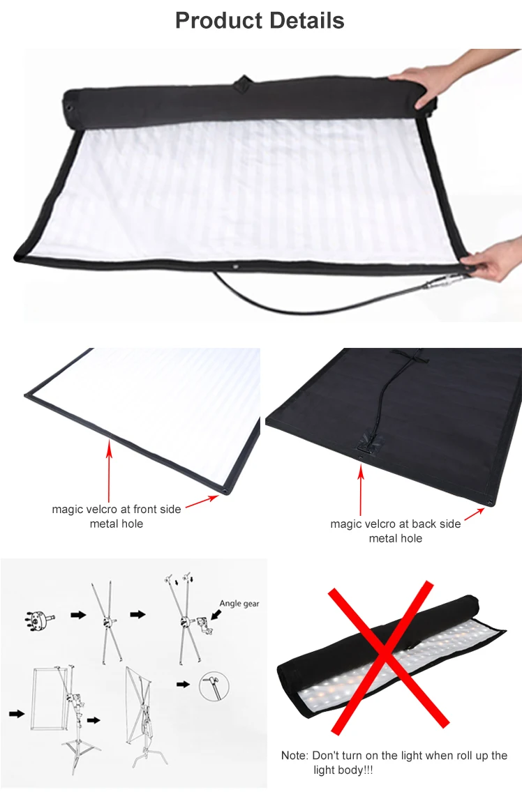 Fled65 32005600k Photography Portable Flexible Light Dimmable Photo